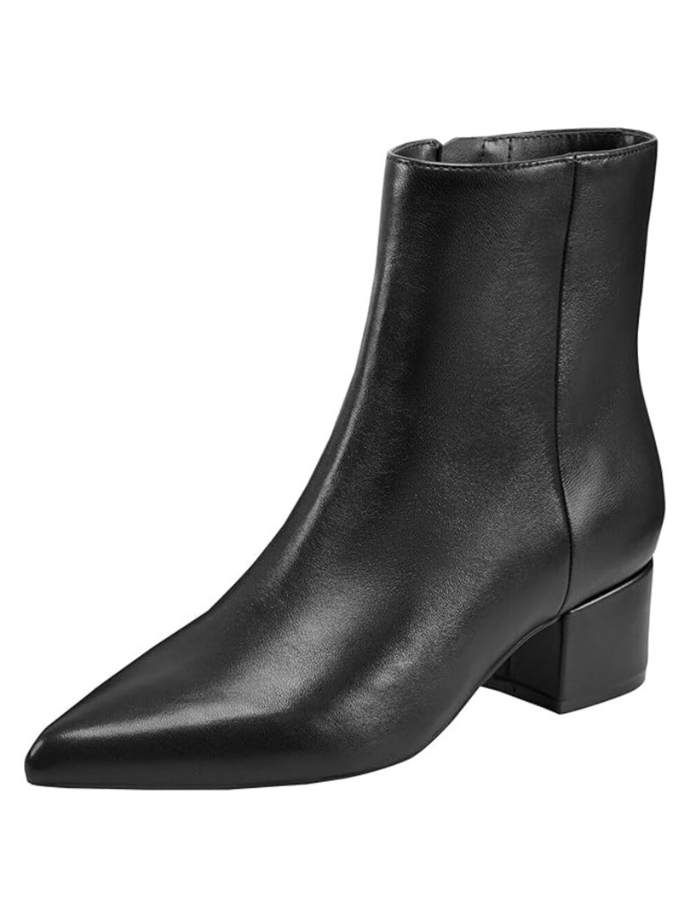 Marc Fisher Gismo Leather Ankle Booties Black US Size 8.5